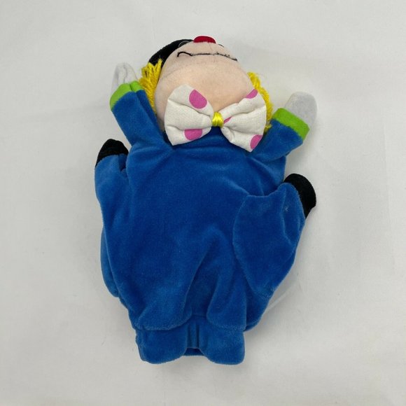 Plush Creations Inc Blue Clown Hand Puppet Plush Pretend Play Visual Aid - Picture 5 of 6